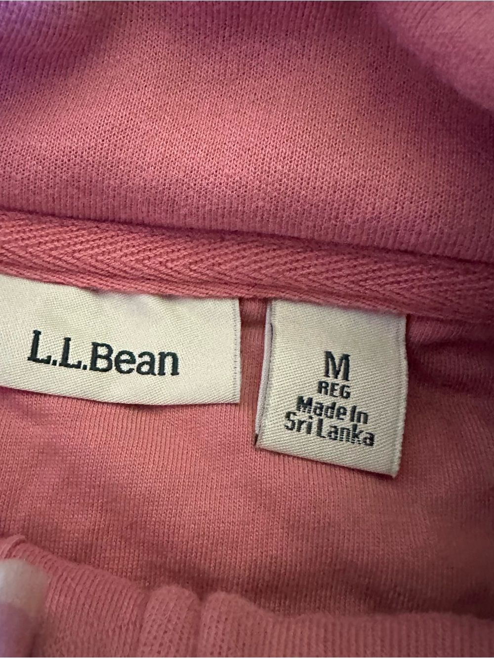 L.L. Bean Quilted Half-Zip Pullover Sweatshirt - Coral, M - Picture 5 of 7